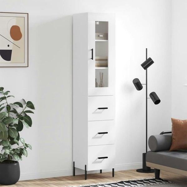 Berkfield Highboard White 34.5x34x180 cm Engineered Wood