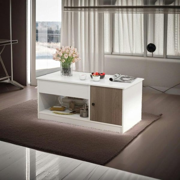 Modcraft Lift Top Coffee Table with Storage – Wooden Centre Table