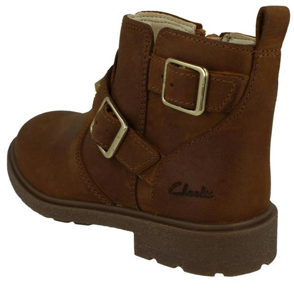 Clarks Girls Clarks Zip Fastened Ankle Boots With Studded Strap Astrol Trim T