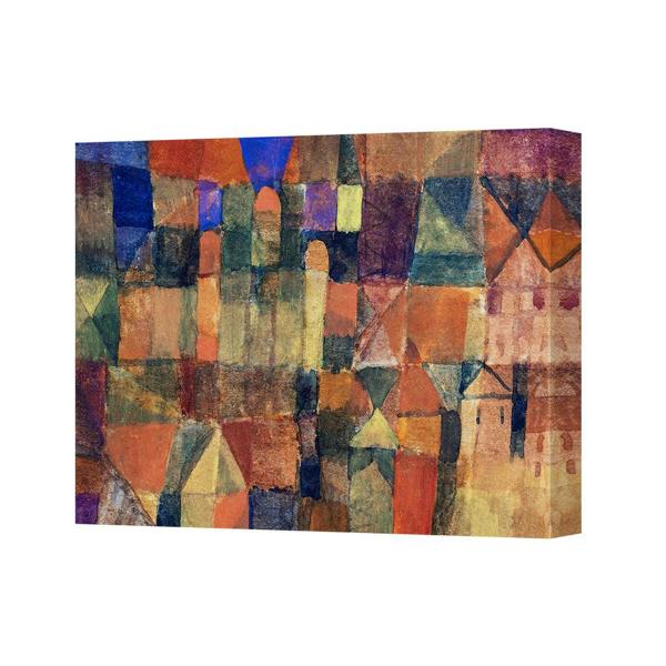 Benjamin Tate Design Vibrant Abstract Geometric Cityscape Canvas Wall Art 3139