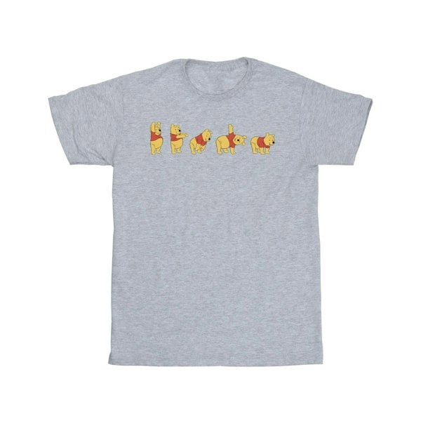 Disney Mens Winnie The Pooh Stretching T-Shirt - Sports Grey