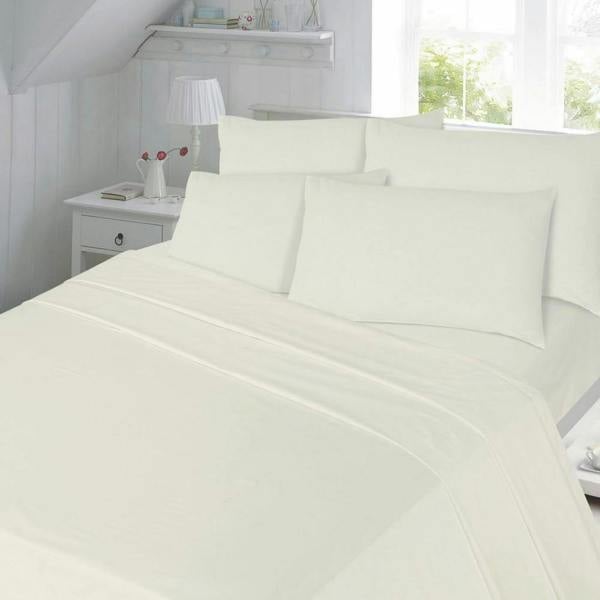 T180 Percale Cream Super King Duvet Cover Set