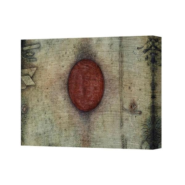 Benjamin Tate Design Canvas Wall Art Red Oval On Vintage Textured Background 3125