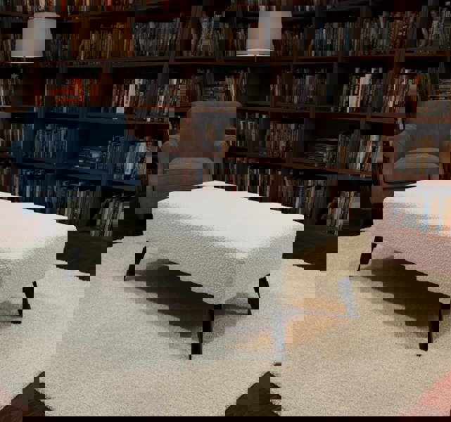 Premium teddy bear fluffy creamy white footstool coffee table ottoman - ISTOOLS