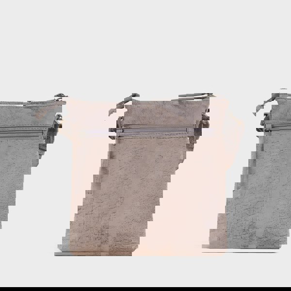 Assots London 'RUE' Distressed Grey Real Leather Crossbody Bag