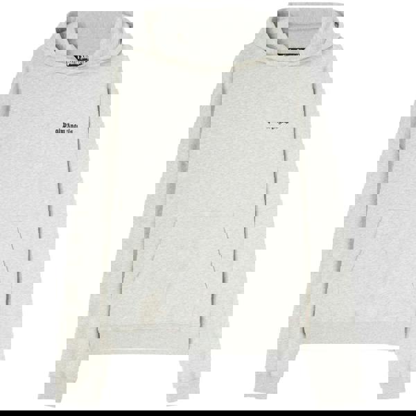 Palm Angels Embroidered Logo Hoodie   in  Light Grey