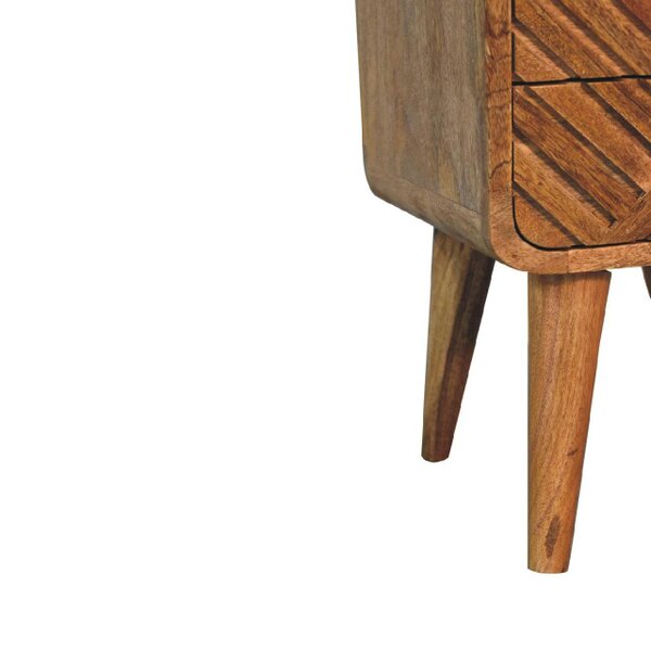 Wyld Haus Alberobello Small Curved Mango Wood Bedside Table
