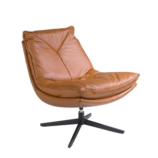Angel Cerdá Brown Leather Swivel Armchair 5096