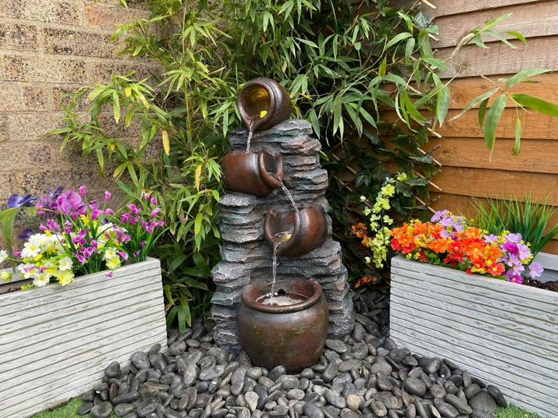 Tranquillity Water Features Mini 4 Pots on Stone Traditional Water Feature
