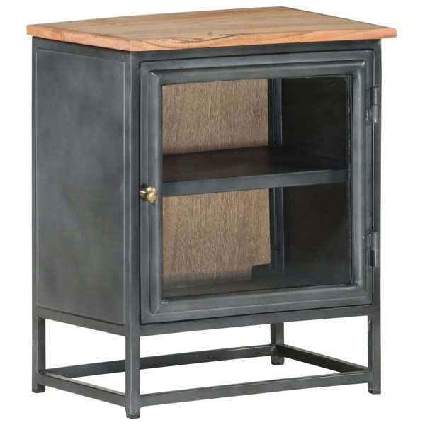 Berkfield Bedside Cabinet Grey 40x30x50 cm Solid Acacia Wood