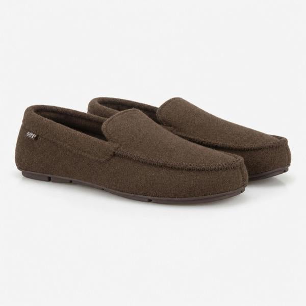Totes FELT MOCCASIN SLIPPER WITH CHECK SOCK Moccasins   in  Brown