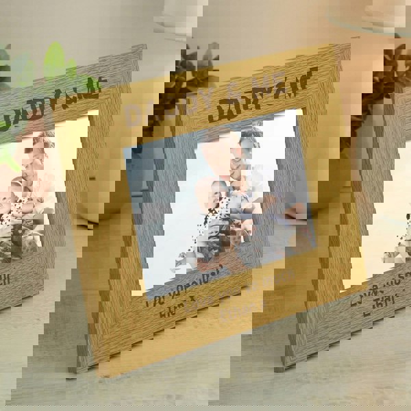 Personalised Memento Company Personalised Oak Finish 6x4 Daddy & Me Photo Frame