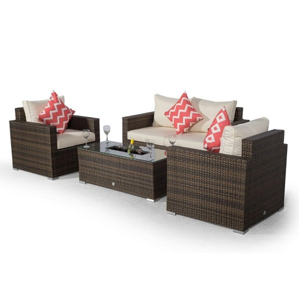 Giardino Sydney 4 Seater Rattan Sofa Set with Ice Bucket Coffee Table