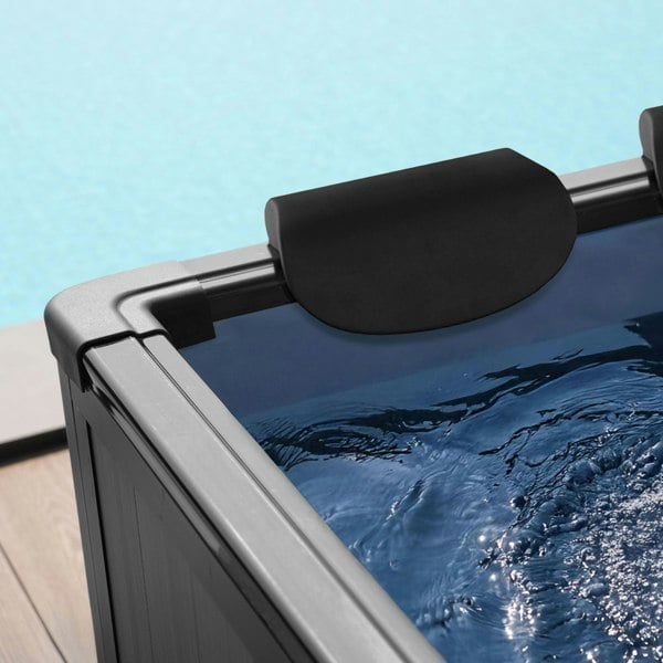 Wave Adriatic | 6 Person Square Aluminium Frame Hot Tub | Black Wood | UKCE
