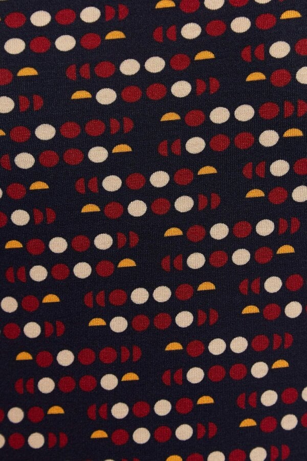 Gilly Retro Dots Print Long Sleeve Top