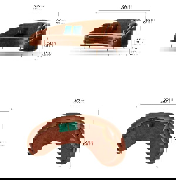 Verano Three Seater Sofa, Red Velvet-Weilai Concept-Weilai Concept
