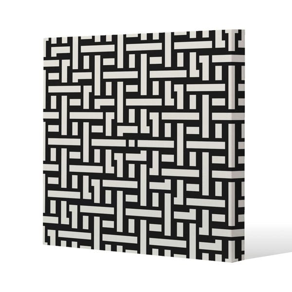 Benjamin Tate Design Woven Pattern Slim Style Canvas Print  40x40cm , 15mm Slim Real wood.