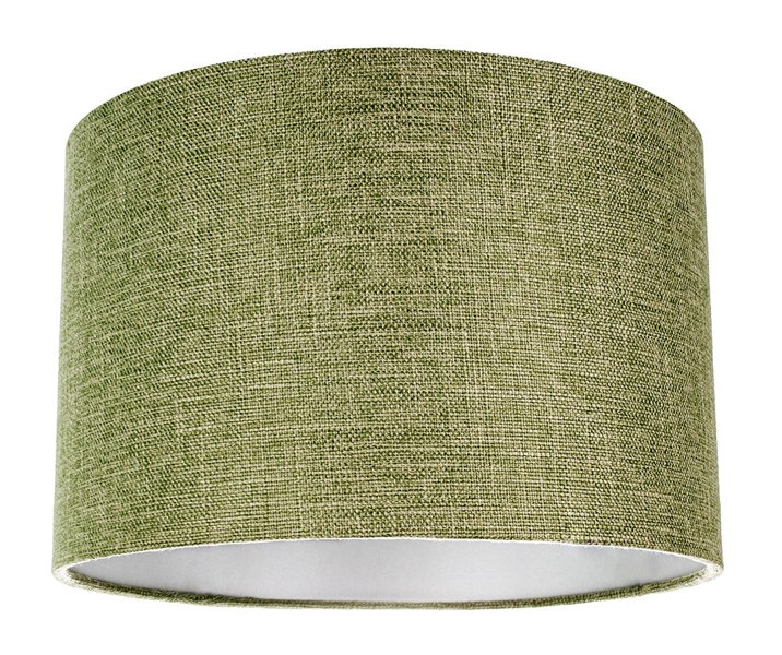 Contemporary and Sleek Olive Sage Plain Linen Fabric Drum Lamp Shade 60w Maximum Image 1