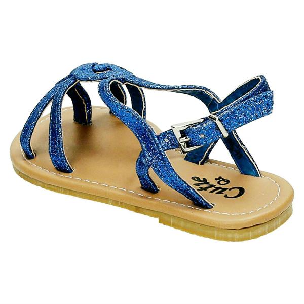 Cutie Girls Cutie Woven Glitter Toe Post Sandals