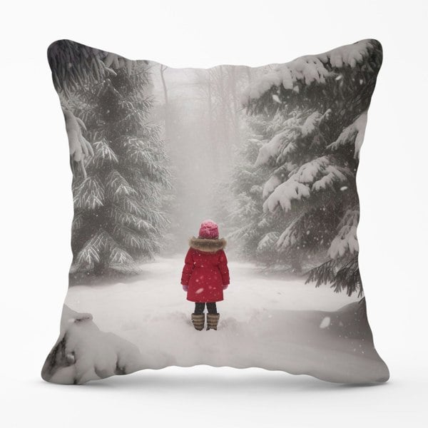 Warren Reed Little Girl In The Snow Cushions