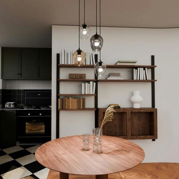 Emibig ISTAR Pendant lamp  4 x E27 Black with Transparent, Graphite and Amber Shade