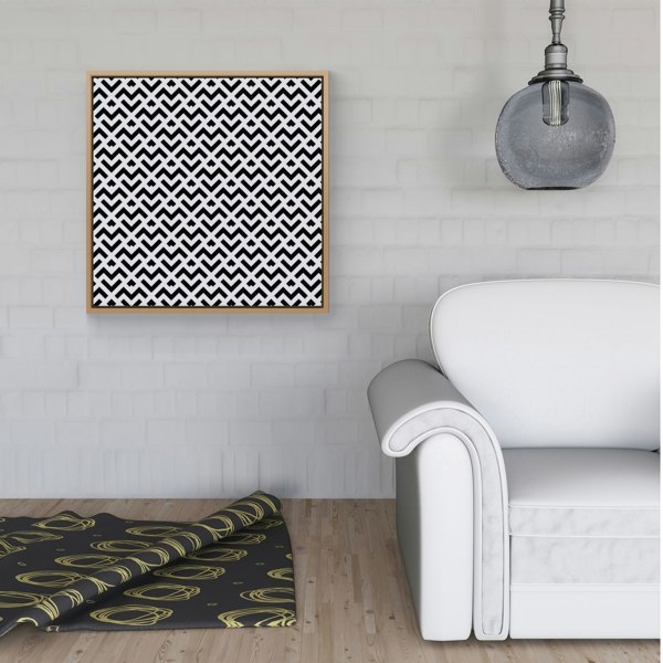 Warren Reed Black And White Abstract Pattern Framed Canvas