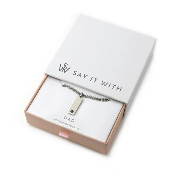 Say It With Men's Tag Pendant Chain - Stainless Steel