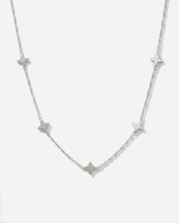 Elk & Bloom Silver Lucky Clover Choker Necklace