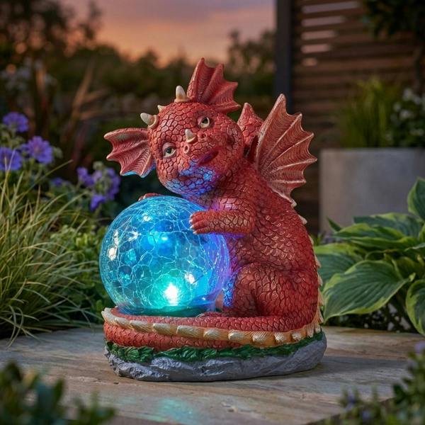Garden Greatness Solar Dragon Garden Ornament Light