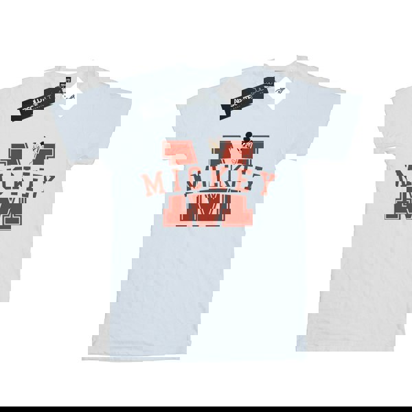 Disney Mens Mickey Mouse Letter Peak T-Shirt - White