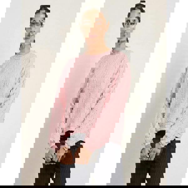 Blue Vanilla Ruffle Detailed Sleeve Top