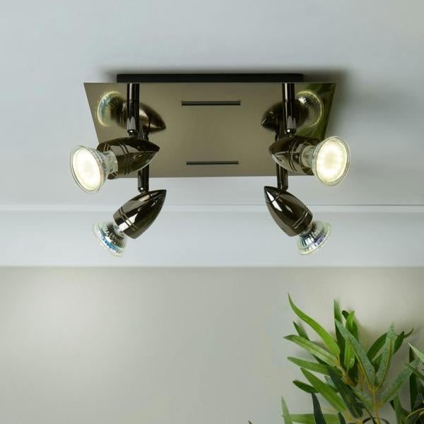 Pagazzi Lighting Clinton 4 Light Black Chrome Spotlight Ceiling Plate
