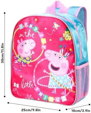 Infinity Luggage Peppa Pig Girls Backpack Pink Rainbow Adjustable Shoulder Strap Schoolbag