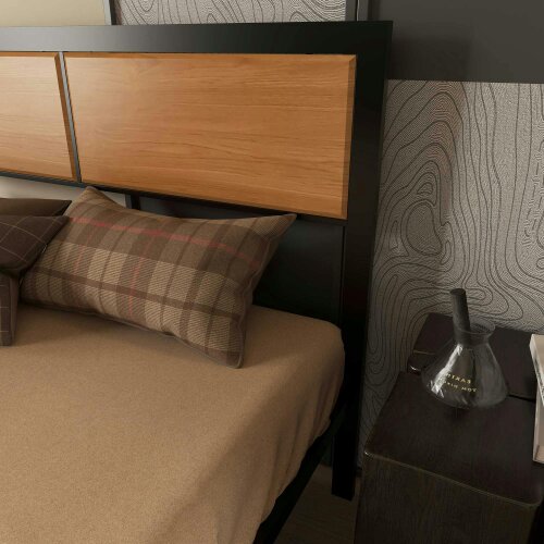 Wyld Haus Sohala 4FT6 Industrial Metal Frame Double Bed with Headboard and Footboard
