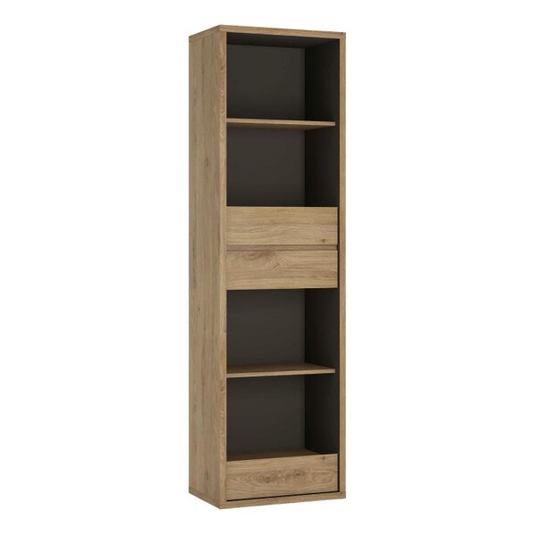 Wyld Haus Athens Natural Oak Wood Effect Tall Narrow 3 Drawer Bookcase