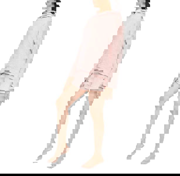 Smart Living Ladies Soft Fleece Hoodie & Shorts Set - Cozy, Stylish Loungewear - Pink