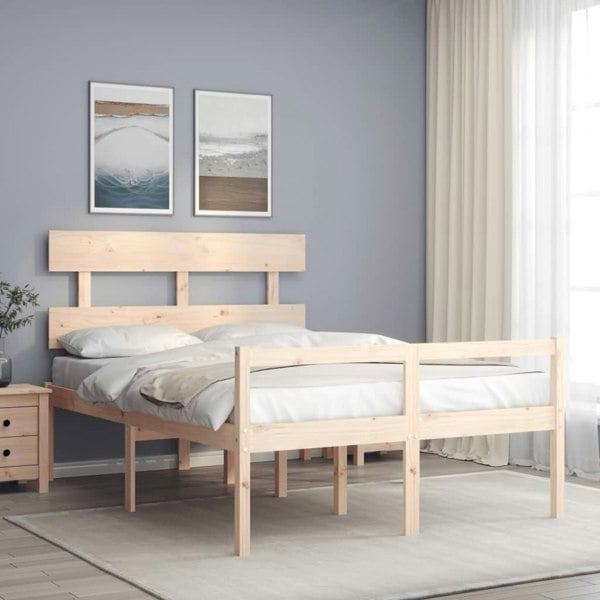 Berkfield Bed Frame with Headboard 120x200 cm Solid Wood