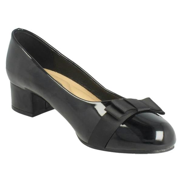 Spot On Ladies Spot On Block Heel Formal Wide Fit Court Shoes  F90151