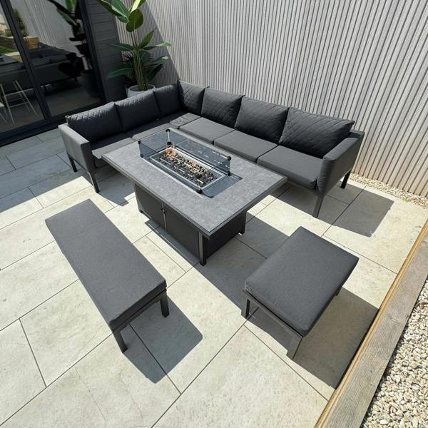 DS Living Aluminium Firepit Corner Sofa Set