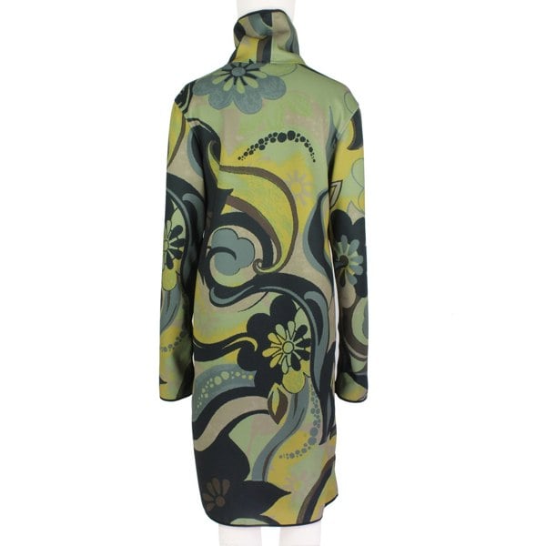 Dries Van Noten retro floral patterned funnel neck dress