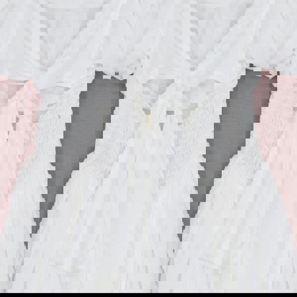 rear bow and elasticated back of dress details