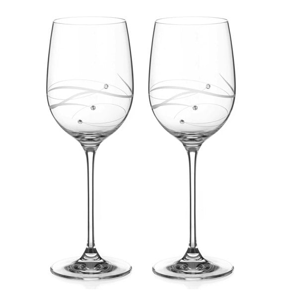 Diamante Moda Spiral Red Wine Glasses - Set of 2