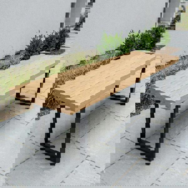 TRL Furniture Slatted Solid Oak Outdoor Bench