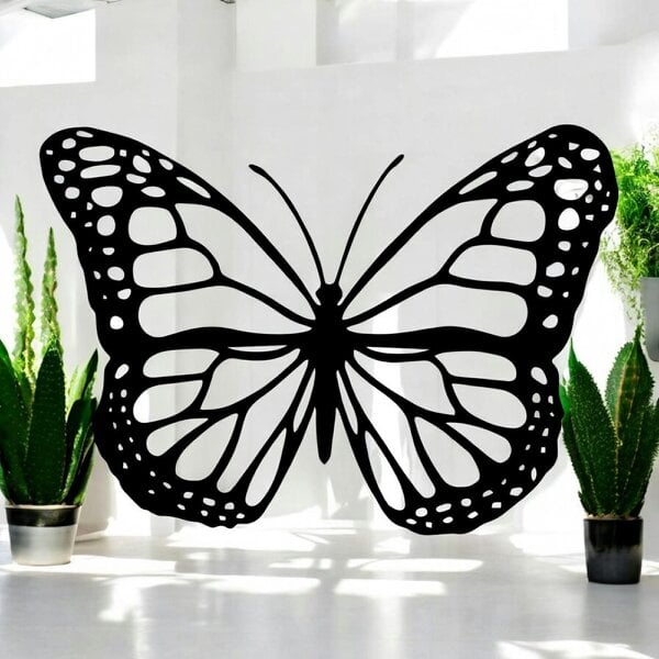 EDH Door Hardware Black Metal Butterfly Silhouette Wall Art – 24 x 38 CM | Elegant Metal Butterfly Wall Décor for Indoor & Outdoor