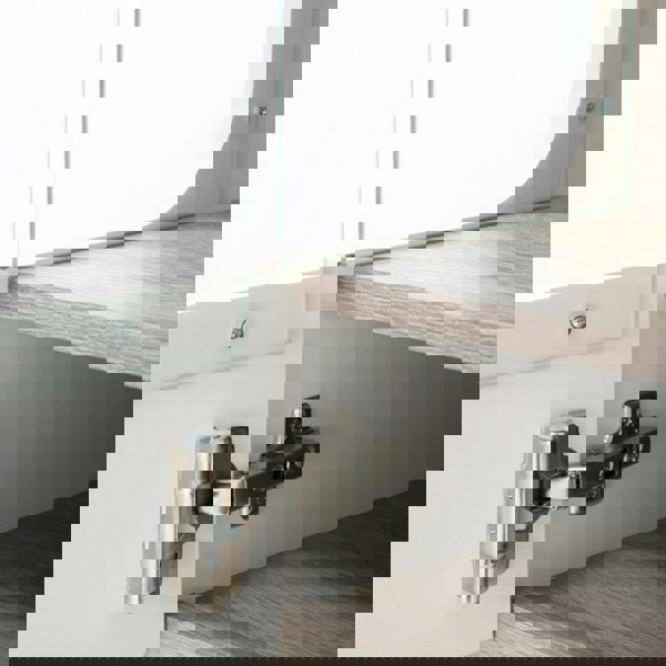 Furniture To Go Chelsea Tall Glazed Narrow Display unit (RHD) in White with Oak Trim