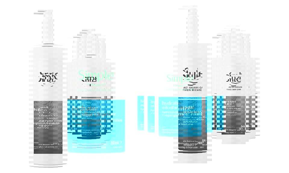 Simple Hydrate+ Micellar Facial Cleanser Refreshing Gentle Face Wash, 240ml