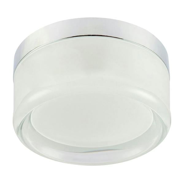 Designer Polished Chrome LED Bathroom Ceiling Light with Opal Glass Image 3