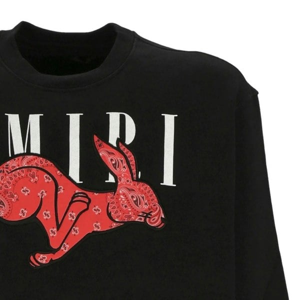 Amiri Cny Rabbit Logo Black Sweatshirt S