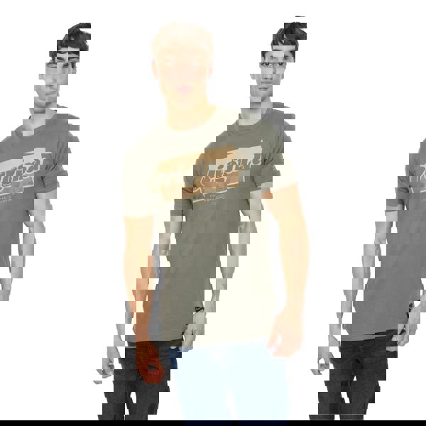 Crosshatch Mens Chevin T-Shirt - Olive - 