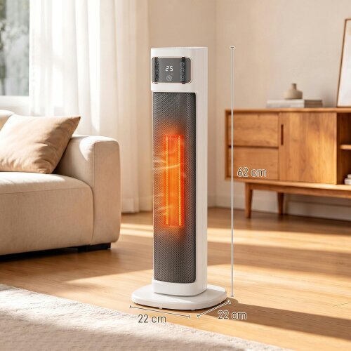 HOMCOM Portable Space Heater, 2000W Electric Ceramic Heater with 4 Modes